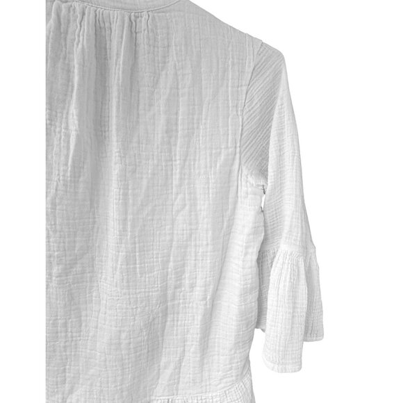 Faherty Kasey Cotton Gauze Casey Tiered Ruffle Bell 3/4 Sleeves Dress.Size Small - Picture 10 of 10